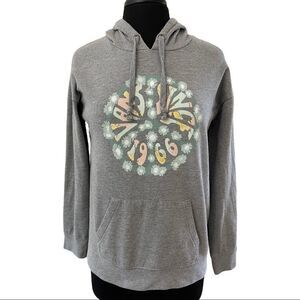 Vans Daisy Craze Gray Pullover Hoodie Sz S 1966 Retro Graphic Sweatshirt